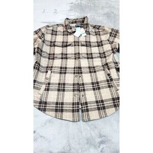 NWT Flag & Anthem Men's Large Maryville Double Pocket Plaid Knit Shirt Jacket